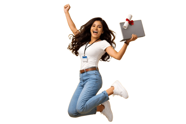 Student celebrating success